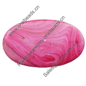 Spray-Painted Acrylic Beads, Flat Oval, 50x28mm, Sold by Bag