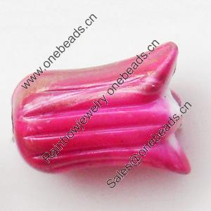 Spray-Painted Acrylic Beads, 14x9mm, Sold by Bag