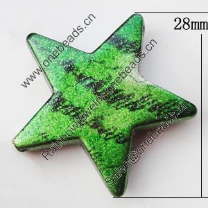 Spray-Painted Acrylic Beads, Star 28mm, Sold by Bag