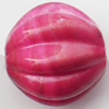 Spray-Painted Acrylic Beads, Fluted Round, 13mm, Sold by Bag