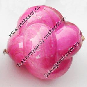 Spray-Painted Acrylic Beads, 17mm, Sold by Bag