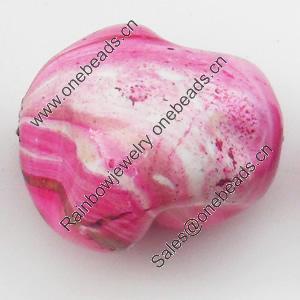 Spray-Painted Acrylic Beads, Nugget, 23x19mm, Sold by Bag