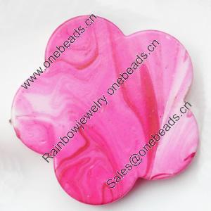 Spray-Painted Acrylic Beads, Flower, 40mm, Sold by Bag