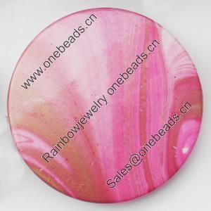 Spray-Painted Acrylic Beads, Flat Round, 41mm, Sold by Bag
