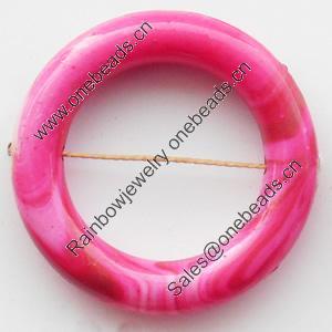Spray-Painted Acrylic Beads, Donut, 34mm, Sold by Bag