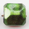 Spray-Painted Acrylic Beads, Faceted Square 14mm, Sold by Bag