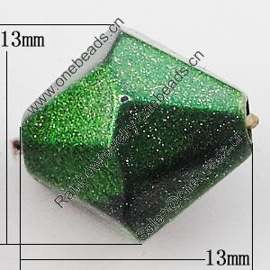 Spray-Painted Acrylic Beads, Faceted Bicone 13mm, Sold by Bag