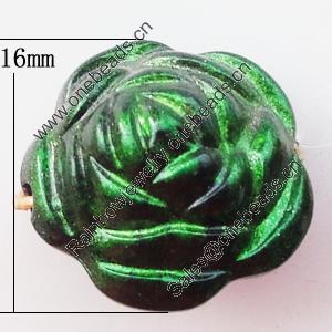 Spray-Painted Acrylic Beads, Flower 16mm, Sold by Bag