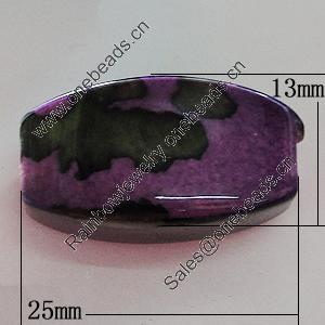 Spray-Painted Acrylic Beads, Faceted Oval 25x13mm Hole:3.5mm, Sold by Bag