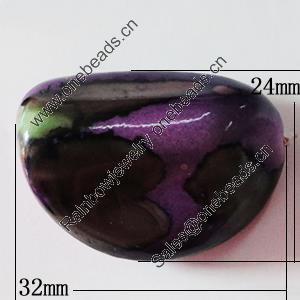 Spray-Painted Acrylic Beads, 32x24mm Hole:2.5mm, Sold by Bag