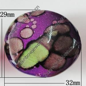 Spray-Painted Acrylic Beads, 32x29mm Hole:2.5mm, Sold by Bag