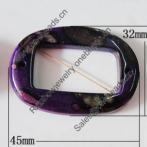 Spray-Painted Acrylic Beads, 45x32mm Hole:2mm, Sold by Bag