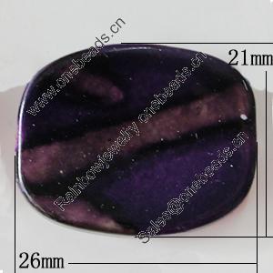 Spray-Painted Acrylic Beads, 26x21mm Hole:2mm, Sold by Bag