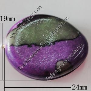 Spray-Painted Acrylic Beads, Nugget 24x19mm Hole:2.5mm, Sold by Bag