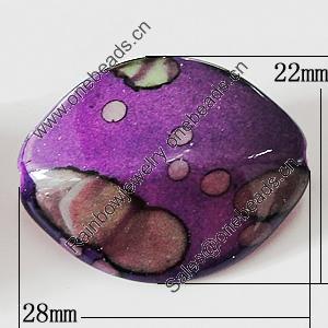 Spray-Painted Acrylic Beads, 28x22mm Hole:2mm, Sold by Bag