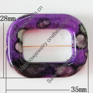 Spray-Painted Acrylic Beads, 35x28mm Hole:1.5mm, Sold by Bag