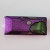 Spray-Painted Acrylic Beads, Faceted Rectangle 37x16mm Hole:2mm, Sold by Bag