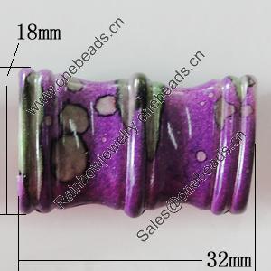 Spray-Painted Acrylic Beads, 32x18mm Hole:2.5mm, Sold by Bag