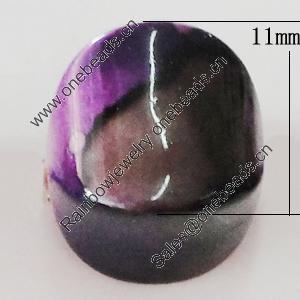 Spray-Painted Acrylic Beads, Faceted Cube 11mm Hole:2mm, Sold by Bag
