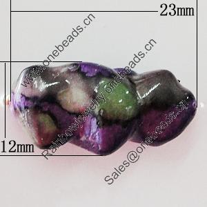 Spray-Painted Acrylic Beads, 23x12mm Hole:2mm, Sold by Bag