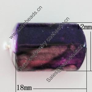 Spray-Painted Acrylic Beads, 18x12mm, Sold by Bag