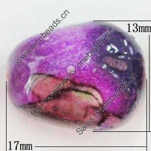Spray-Painted Acrylic Beads, Nugget 17x13mm, Sold by Bag
