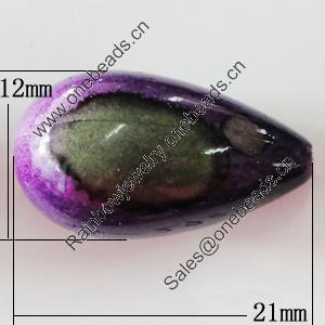 Spray-Painted Acrylic Beads, Teardrop 21x12mm Sold by Bag