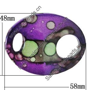 Spray-Painted Acrylic Beads, 58x48mm Hole:2mm, Sold by Bag