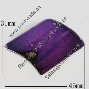 Spray-Painted Acrylic Beads, Twist Diamond 45x31mm Hole:1.5mm, Sold by Bag