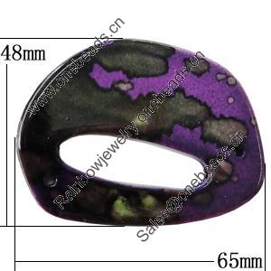 Spray-Painted Acrylic Beads, 65x48mm Hole:2mm, Sold by Bag