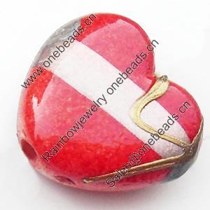 Spray-Painted Acrylic Beads, Heart, 15x16mm Sold by Bag