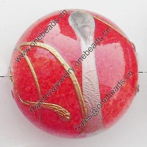 Spray-Painted Acrylic Beads, Flat Round, 18mm Sold by Bag