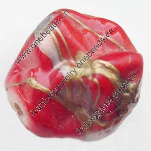 Spray-Painted Acrylic Beads, 18x16mm Sold by Bag