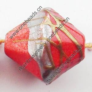 Spray-Painted Acrylic Beads, Faceted Bicone, 14x13mm Sold by Bag