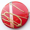 Spray-Painted Acrylic Beads, Flat Round, 25mm Sold by Bag