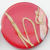 Spray-Painted Acrylic Beads, Flat Round, 22mm Sold by Bag