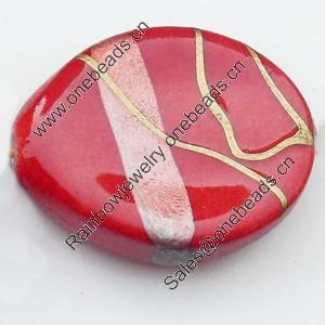 Spray-Painted Acrylic Beads, 24x19mm Sold by Bag