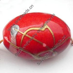 Spray-Painted Acrylic Beads, Oval, 24x17mm Sold by Bag