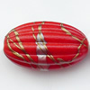 Spray-Painted Acrylic Beads, Fluted Oval, 29x17mm Sold by Bag