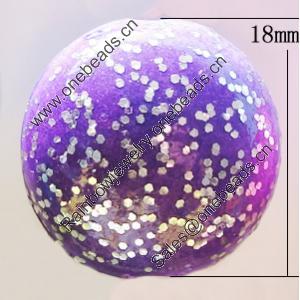 Spray-Painted Acrylic Beads, Flat Round 18mm, Sold by Bag 