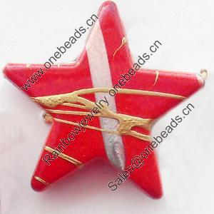 Spray-Painted Acrylic Beads, Star, 28mm Sold by Bag