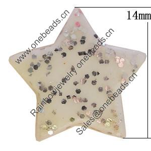 Spray-Painted Acrylic Beads, Star 14mm, Sold by Bag 