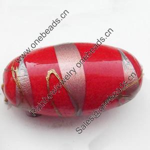 Spray-Painted Acrylic Beads, 40x21mm Sold by Bag