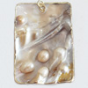 Shell Pendant, Rectangle, 37x55mm, Sold by PC