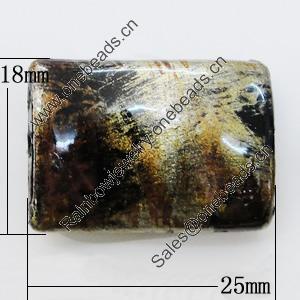 Spray-Painted Acrylic Beads, Twist Rectangle 25x18mm, Sold by Bag 