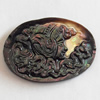 Carved Shell Cabochons, Flat Oval, 30x22mm, Sold by PC