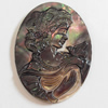 Carved Shell Cabochons, Flat Oval, 28x38mm, Sold by PC