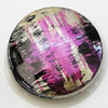 Spray-Painted Acrylic Beads, Flat Round 20mm, Sold by Bag 