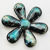 Spray-Painted Acrylic Beads, Flower 34mm, Sold by Bag 