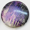 Spray-Painted Acrylic Beads, Flat Round 39mm, Sold by Bag 